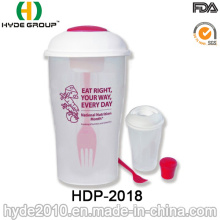 Plastic to Go Salad Container with Fork (HDP-2018)